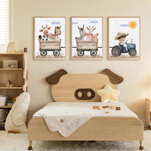 Farm Nursery Animal Wall Art Decor Baby Kids Room Poster Boy Tractor Prints - Image 6