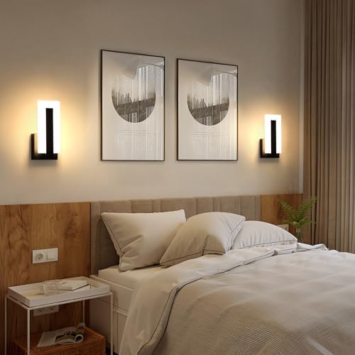 Modern Wall Sconces Set of Two, Led Wall Light 7w, Warm White Beside Light - Image 2