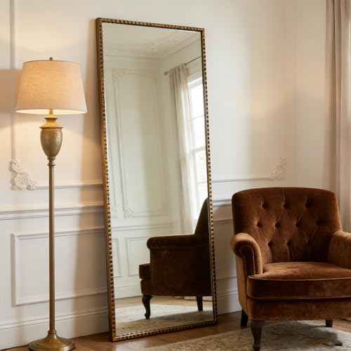 Antique Full Length Mirror, Rectangle Baroque Floor Mirror Decorative - Image 7