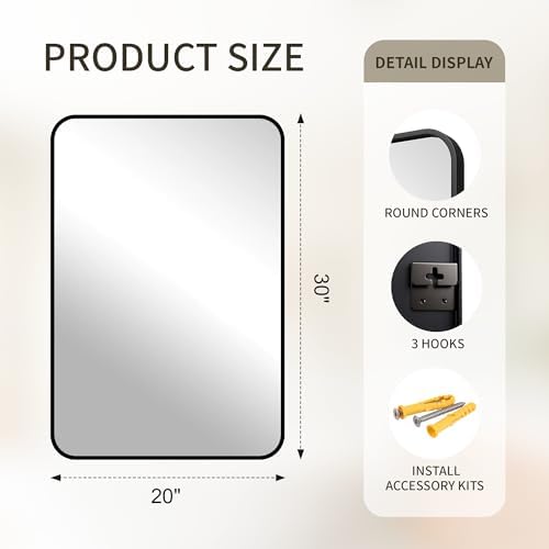 FICTOR Bathroom Mirror for Over Sink, 2 Pack 30"x20" Vanity Mirror - Image 2