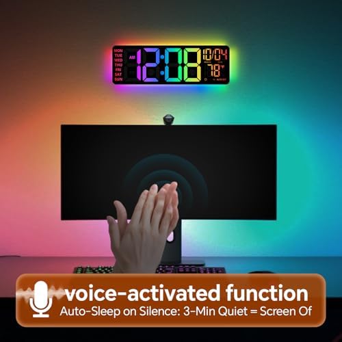 YISILE 16 Inch RGB LED Digital Wall Clock - Image 6