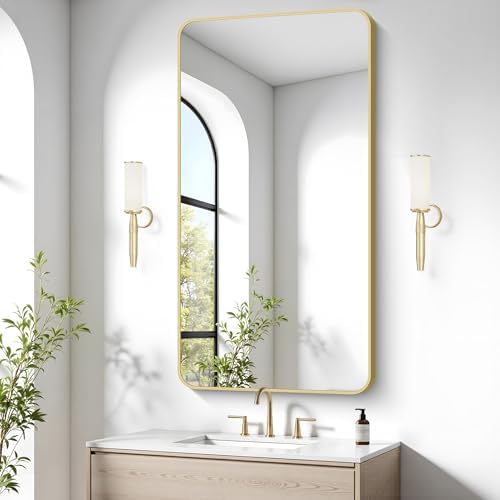 Gold Bathroom Mirror, 24x48 inch Wall Mirror - Image 2