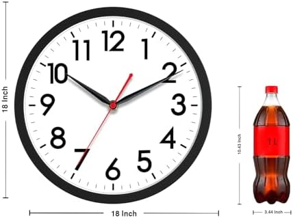 AKCISOT 18 Inch Wall Clock, Silent Battery Operated Analog Clock - Image 2
