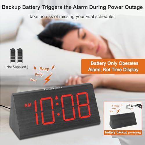 DreamSky Wooden Digital Alarm Clock - Image 3
