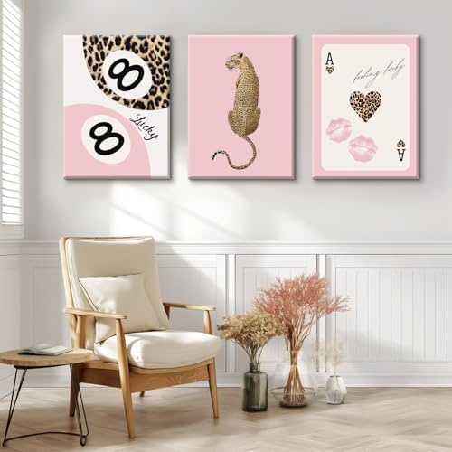 Cheetah Trendy Wall Art Preppy Leopard Canvas Print Cheetah Room Wall Decor 8 - Image 6