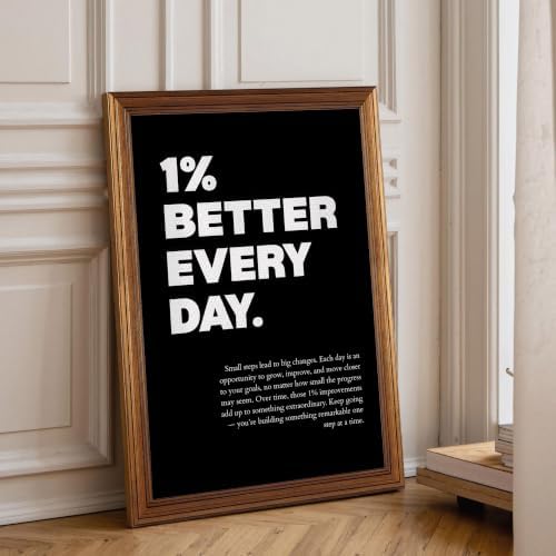1% Better Every Day Motivational Canvas Wall Art, Growth Mindset Inspirational - Image 6