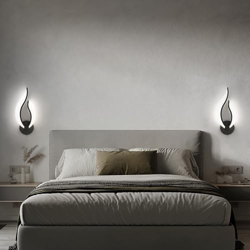Hard-Wired 2-Pack Modern Indoor Wall Sconce 10W LED Black Dimmable Wall Sconce - Image 4