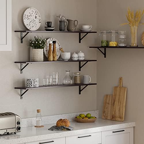 DINZI LVJ Long Wall Shelves, 47.3Inch Wooden Floating Shelves - Image 6