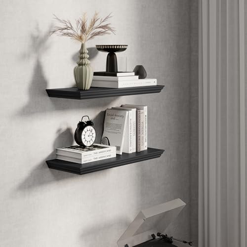 Fun Memories Floating Shelves 24 Inch Long, 9.3 Inch Deep Classic Crown Molding - Image 5