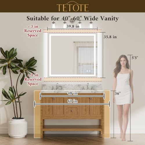 TETOTE LED Bathroom Mirror - Image 5