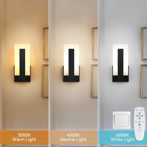 2 Pack Modern LED Wall Sconces, 9.7Inch 5W 3000K 4500K 6000K 10-10% Dimmable - Image 3