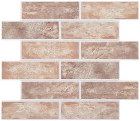8-Pack 3D Faux Brick Acoustic Wall Panels, 11.8" x 11.8" Peel and Stick PET by premiumqualitypeelandsticktile