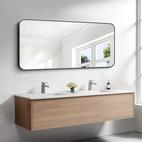 BONEWEI 24x48 inch Bathroom Mirror, Wall Mounted Bathroom Frame Vanity Mirror - Image 5