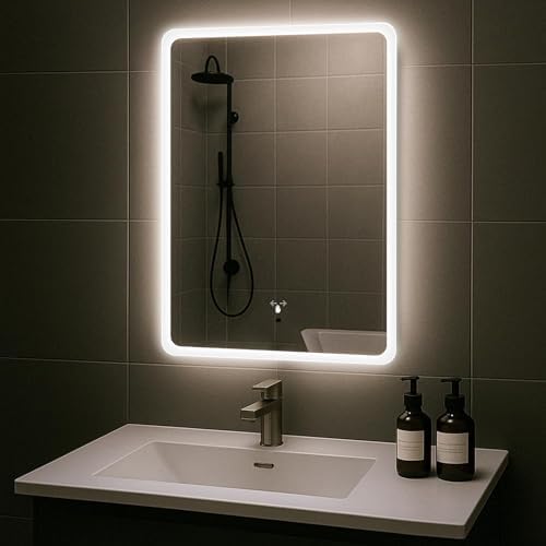 LED Bathroom Mirror, 20x28 in Vanity Mirrors by JOHALXER