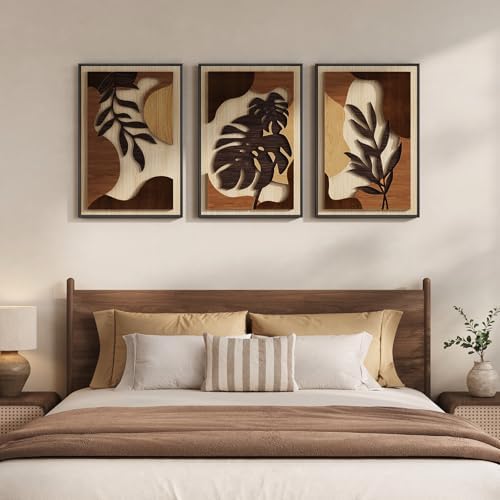 Framed Wood 3D Boho Tropical Botanical Wall Decor Art Bedroom, 16x24 Inch - Image 7