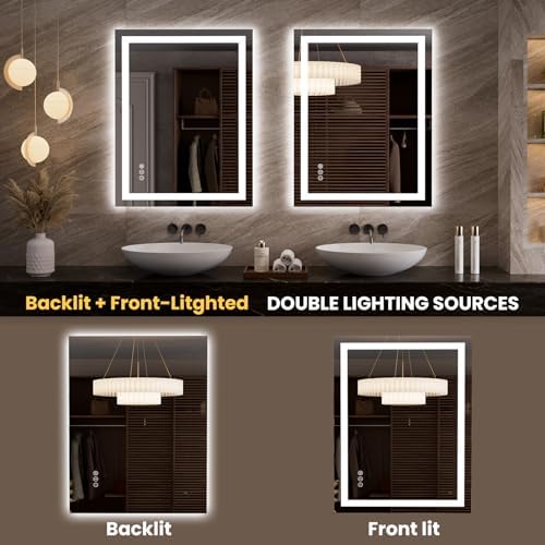 LOAAO 27.6"x35.4" LED Bathroom Mirror - Image 5