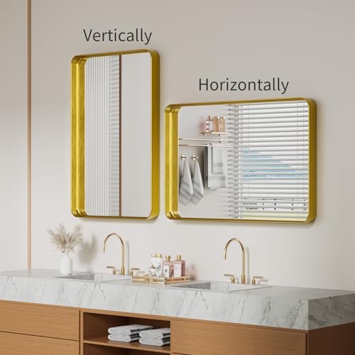 Koonmi Gold Bathroom Mirror, 24x35 Shatterproof Wall Vanity Mirror - Image 3