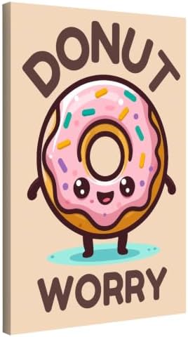 InkFlow Posters Donut Worry Canvas Poster by InkFlowPosters