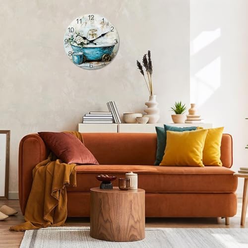 XNM Farmhouse Bathroom Wall Clock Battery Operated 16 Inch - Image 5