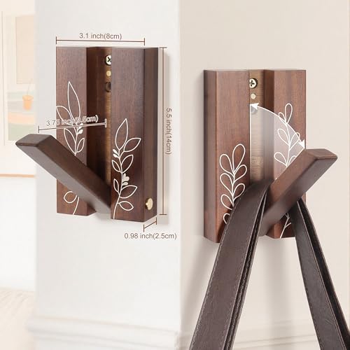 Rustic Folding Wall Hooks: Decorative Wood Hook 2Pack - Image 3