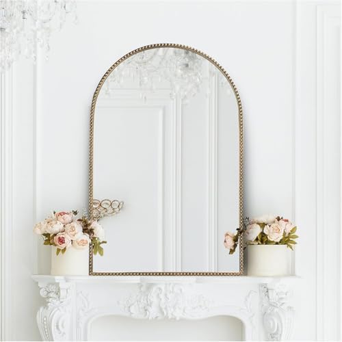 Antique Gold Arched Wall Mirror 24" x 36" - Image 4