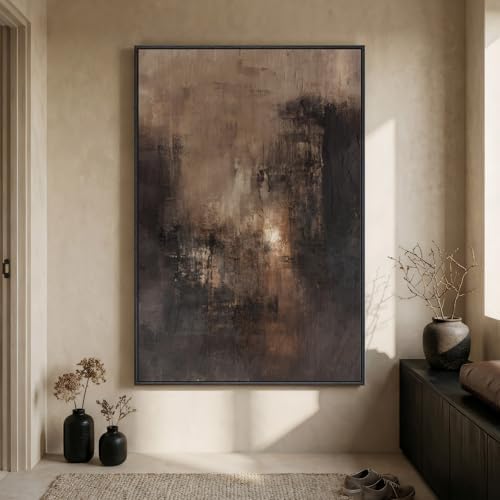 Extra Large Framed Brown Abstract Wall Art by Cuspin