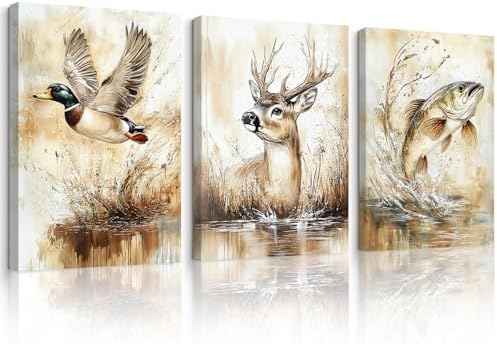 Hunting Nursery Wall Art Decor Wildlife Boys Room Pictures Fishing Poster by Unknown