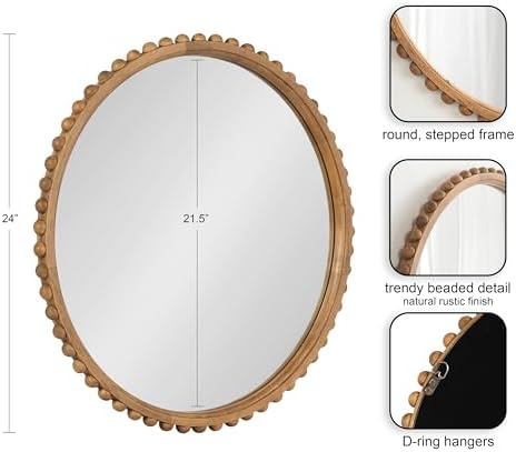 Kate and Laurel Beadbrook Round Wall Mirror - Image 2