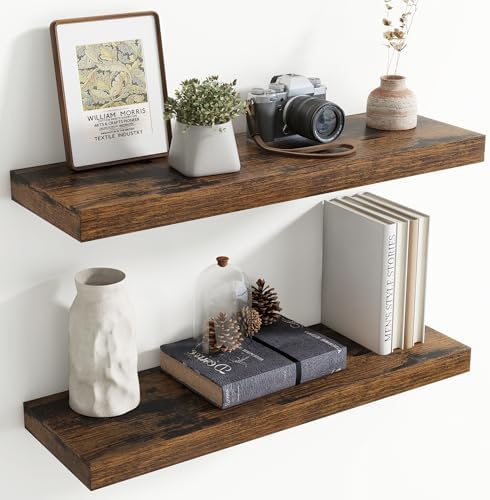 30 Inch Floating shelves for Wall, 8 Inch Deep, Invisible Brackets by Axeman