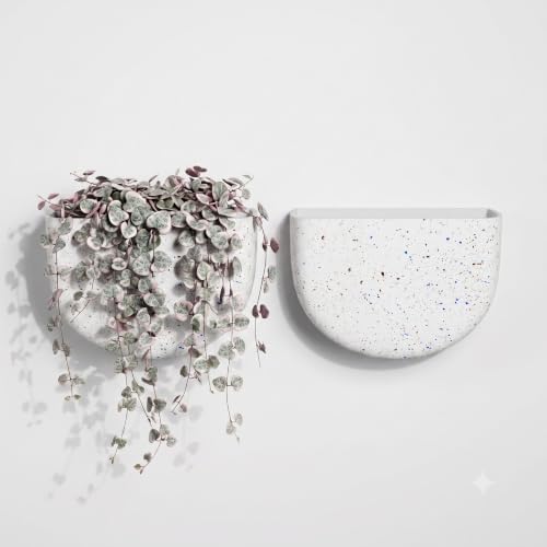 Asnext 2 Pack Indoor Wall Planter, 7 Inch Wall Planter Pot, Speckled White by Unknown