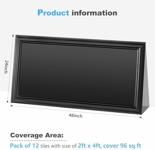 Art3d 12-Pack Waterproof Drop Relief Ceiling Tiles, 24 x 48 in - Image 6