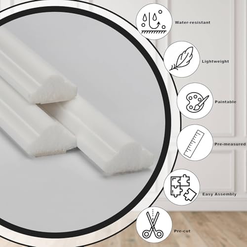 Peel and Stick Wall Molding Kit, 3-Set Double-Layer Frame Panels - Image 3