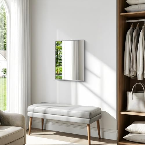 BONEWEI Silver Bathroom Mirror, 20x24 inch Wall Mirror - Image 7