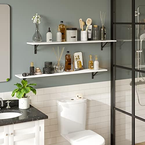 DINZI LVJ Long Wall Shelves, 47.3Inch Wooden Floating Shelves - Image 6