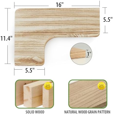 SAUMONIERES Corner Floating Shelves Wall Mount Shelf Solid Wood - Image 3