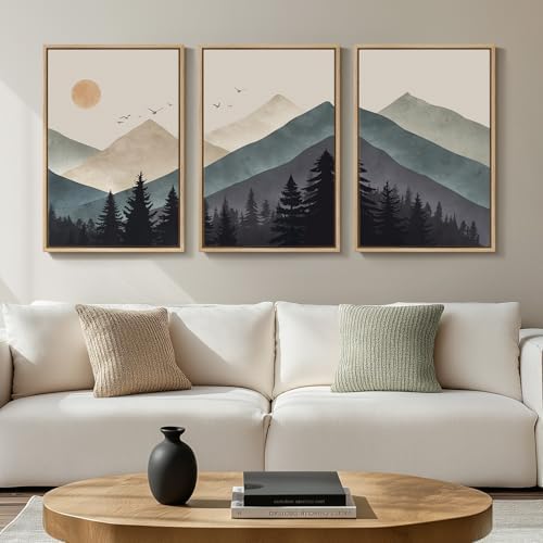 Framed Boho Mountain Forest Landscape Wall Art by Cuspin