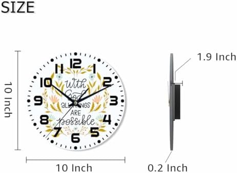 Everything is Possible wall Clock 10 inch Round Silent Non Ticking Wood Wall - Image 2
