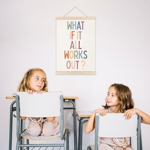 Welshower Boho Inspirational Poster Hanger Frame, What If It All Works Out - Image 4
