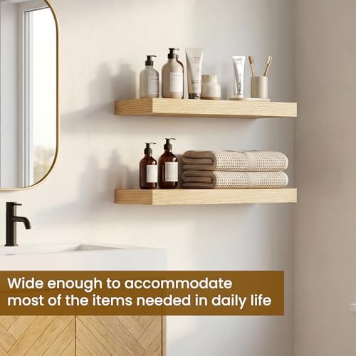 16inch Floating Shelves for Bathroom, 6.7" Deep Wall Shelves - Image 5