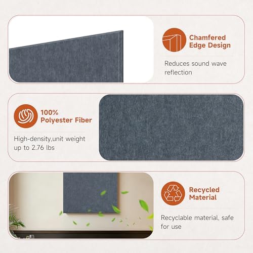 Acoustic Wall Panels, Peel and Stick, 47.2"x23.6", 4 Pack - Image 5