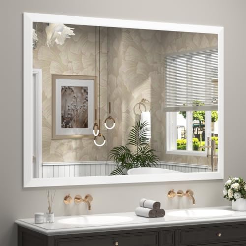 SMIROR 55x40 Matte White Bathroom Vanity Mirror by SMIROR