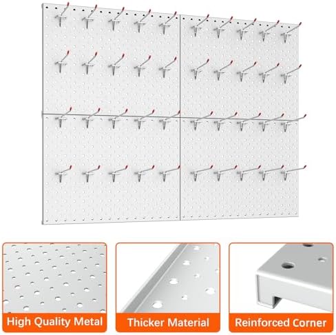 TORACK Metal Pegboard Panels and Hooks, Tool Organizer Peg Board - Image 5