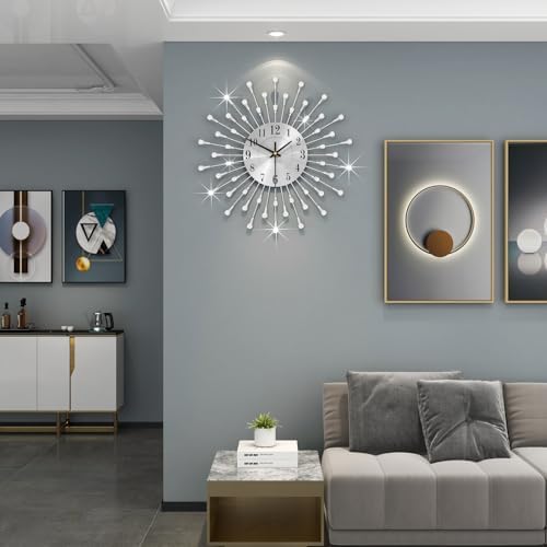 FLEBLE Large Wall Clock Battery Operated Modern Decorative Clock Silent - Image 2