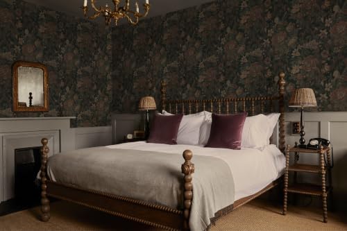 Dimoon Vintage Peel and Stick Wallpaper Dark Green Floral Wall Paper - Image 5