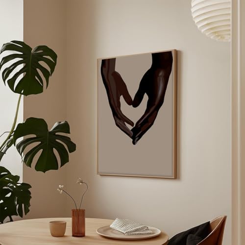 Abstract Hands Wall Art Holding Hands Heart Love Decor 16x24 Inch Unframed - Image 3