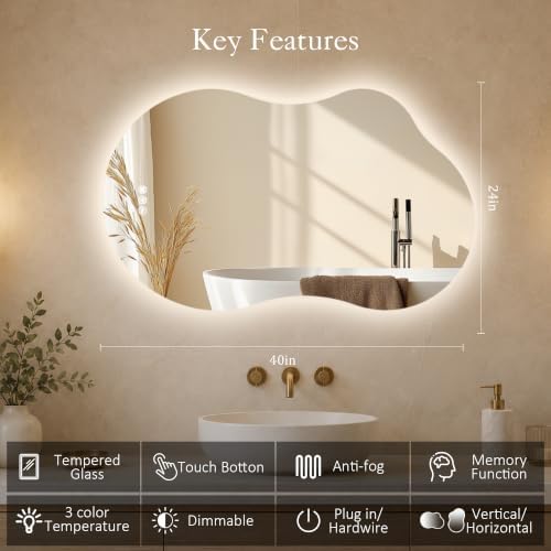 Saliwa Cloud LED Mirror for Bathroom - Image 2