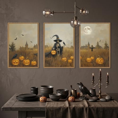 Celestdeco Halloween Ghost Reaper Framed Canvas Wall Art Set-16"x24"x3 - Image 3