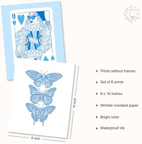 Habseligkeit Cute Blue Wall Art Prints, Butterfly Wall Decors - Image 4