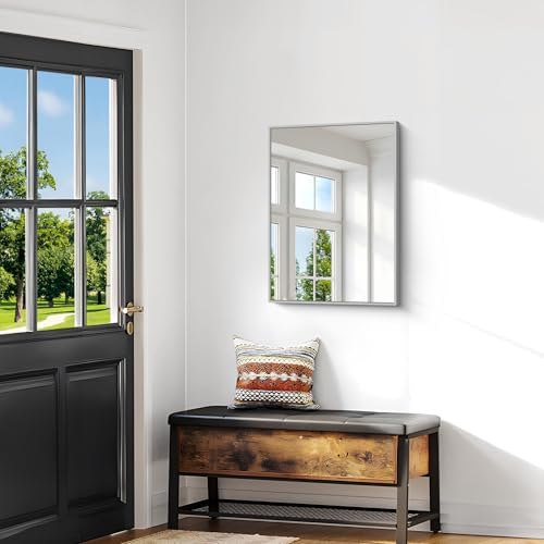 BONEWEI Silver Bathroom Mirror, 24x30 inch Wall Mirror - Image 4