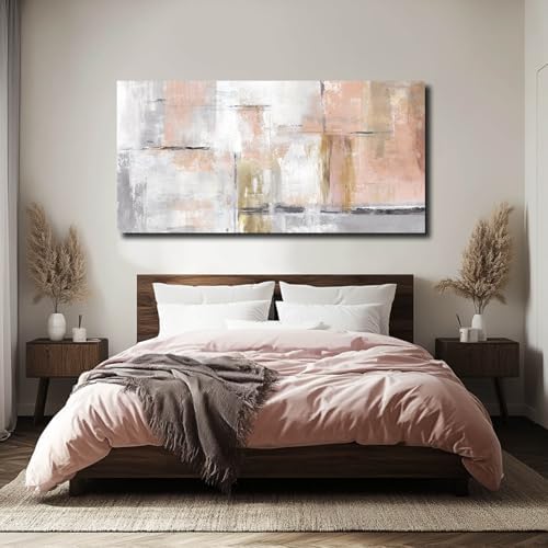 SOUGUAN Large Abstract Canvas Wall Art Modern Wall Decor Pink Art Posters - Image 3